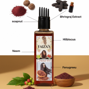 faiza's herbal oil: stop hair fall, boost growth, naturally.